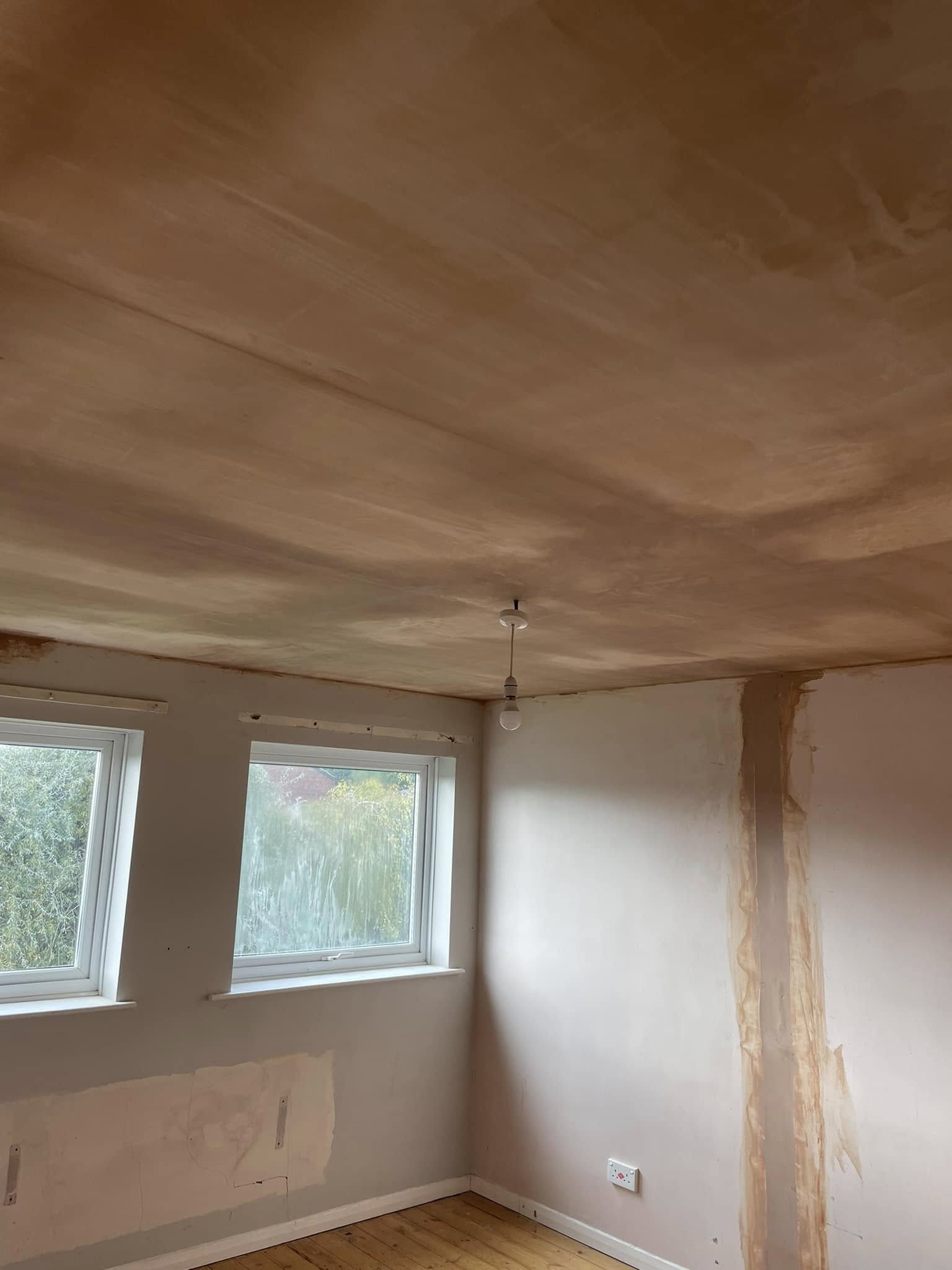 Plastered room